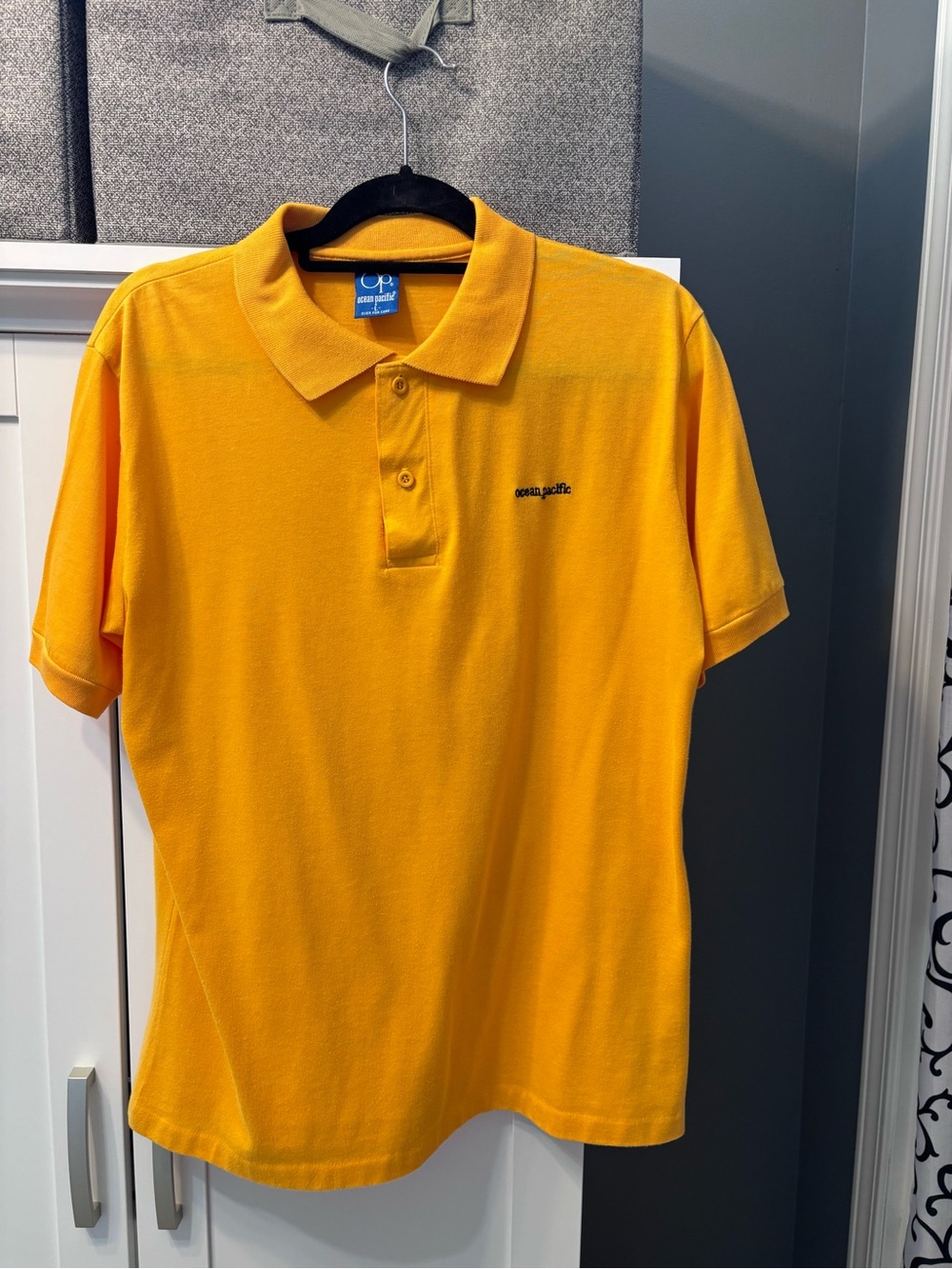 Ocean Pacific Vintage 80s Men's Golden Yellow Short Sleeve Polo Shirt size L EUC